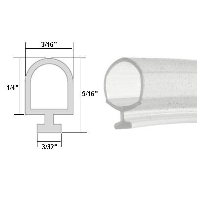 Gordon Glass&#174; Clear Vinyl Shower Door Bulb Seal - 84 in long