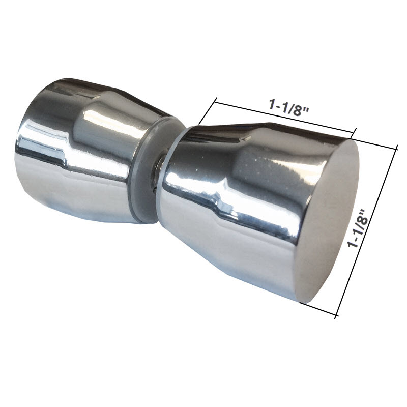 Gordon Glass&#174; Polished Chrome Back-to-Back Bow-Tie Style Shower Door Handle Knob