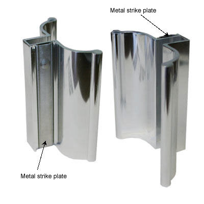 Gordon Glass&#174; 3" Bright Chrome Frameless Shower Door Handle with Metal Strike - MAGNET IS NOT INCLUDED AND SOLD SEPARATELY