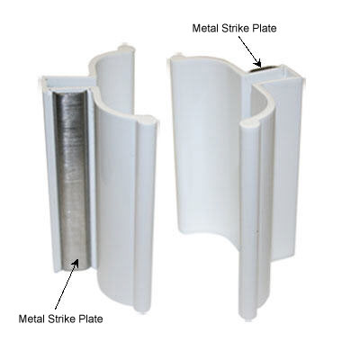 Gordon Glass&#174; 3" White Frameless Shower Door Handle with Metal Strike - MAGNET IS NOT INCLUDED AND SOLD SEPARATELY