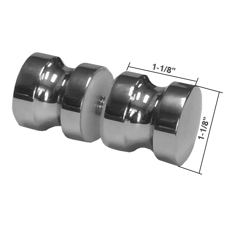Gordon Glass&#174; Polished Chrome Euro Style Back-to-Back Shower Door Handle Knob
