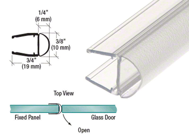 CRL Translucent Vinyl Bulb Seal for 5/16" Glass - 73" Long