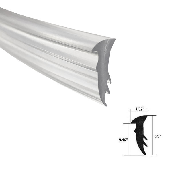 Gordon Glass&#174; Clear 5/8" Wide Vinyl Glazing Spline for Sealing Framed Shower Doors - 18 ft Roll