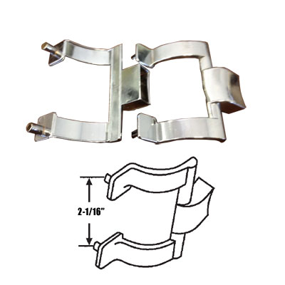 Gordon Glass&#174; Chrome Shower Door Towel Bar Brackets Only, 2-1/16" Screw Holes