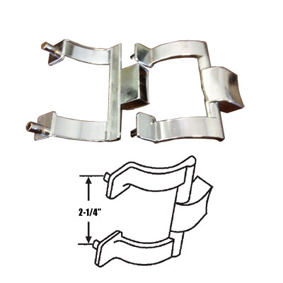 Gordon Glass&#174; Chrome Shower Door Towel Bar Brackets Only, 2-1/4" Screw Holes
