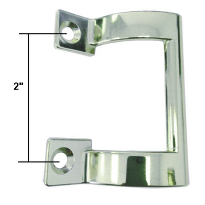 Gordon Glass&#174; Chrome Shower Door Inside Handle Pull Only, 2" Screw Holes