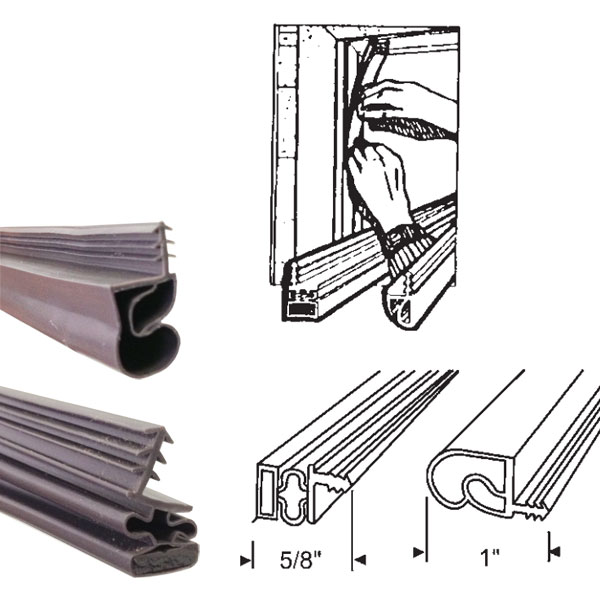 Bronze Magnetic Weatherstrip Replacement for Metal Doors - 6 Sets