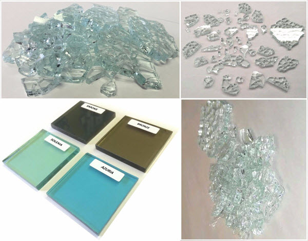 2 Lbs. Broken Tempered Glass for Craft and Art Projects - AZURIA (blue), 1/4" Thick