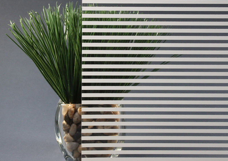 Thin White Horizontal Lines Decorative Window Film 48" Wide x 1yd. Sold by the yard as one continuous roll.