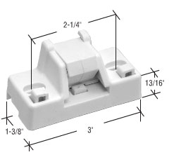 Step-On Patio Door Lock , Plastic, White