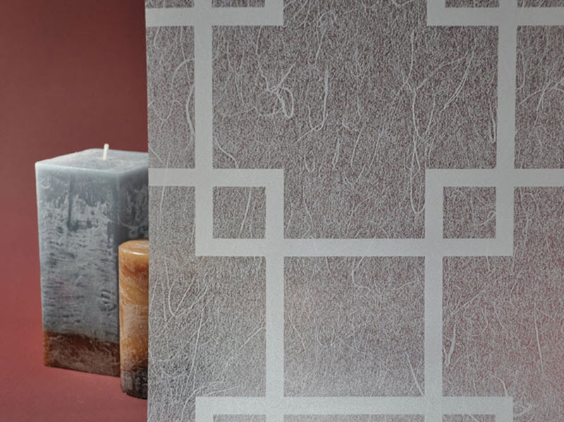 Shoji Gossamer White Squares Decorative Privacy Window Film 36" Wide x 1yd. Sold by the yard as one continuous roll.